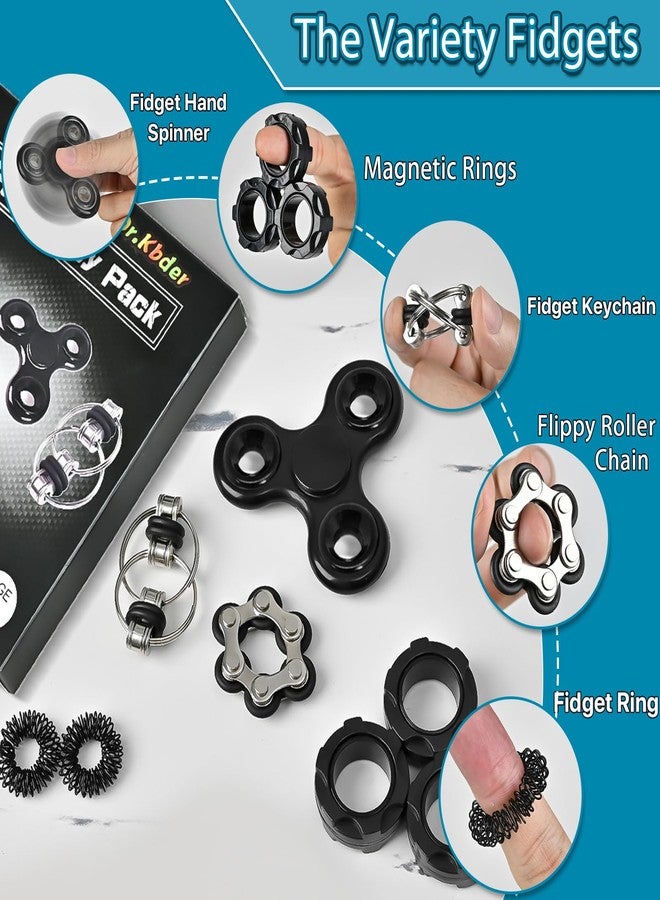 Dr.Kbder Fidget Toys Adults Pack 6PC, Christmas Stocking Stuffers for Teen Boy Fidgets for Classroom Cool Gadget Desk Toys for Teens Figette Spinner Figits Ring ADHD Autism Must Have Stress Anxiety Relief Toy - Image 3